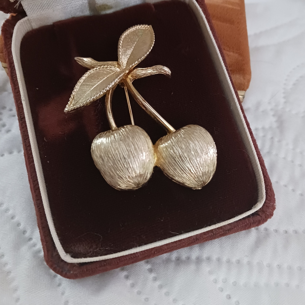 Sarah Coventry Vintage Cherries Brooch